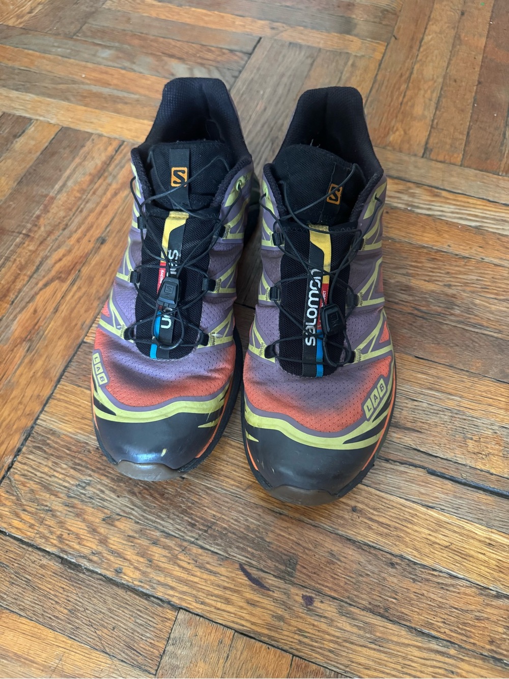 Salomon Trail Running Shoes - Orange, Purple, Yellow, Black